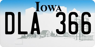 IA license plate DLA366