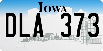 IA license plate DLA373