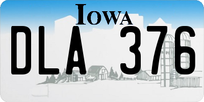 IA license plate DLA376