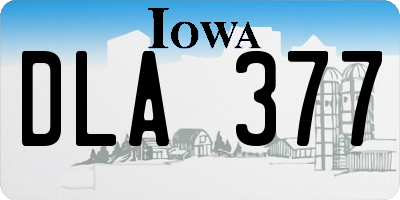 IA license plate DLA377
