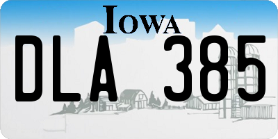 IA license plate DLA385