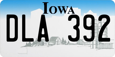 IA license plate DLA392