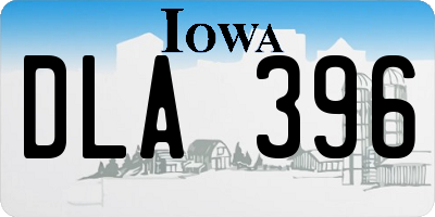 IA license plate DLA396