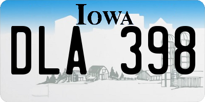 IA license plate DLA398