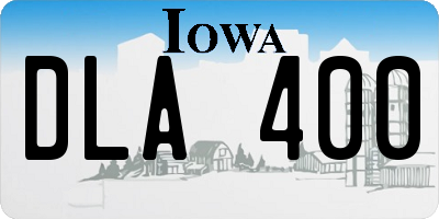 IA license plate DLA400