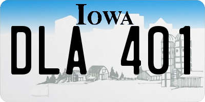 IA license plate DLA401