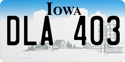 IA license plate DLA403