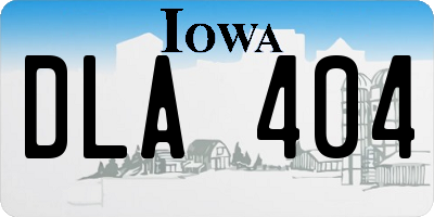 IA license plate DLA404