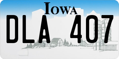 IA license plate DLA407