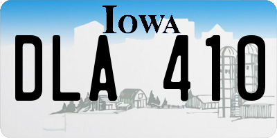 IA license plate DLA410