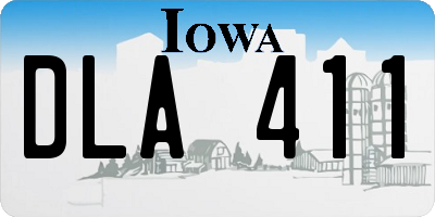 IA license plate DLA411