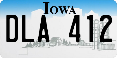 IA license plate DLA412