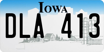 IA license plate DLA413