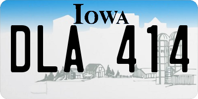 IA license plate DLA414