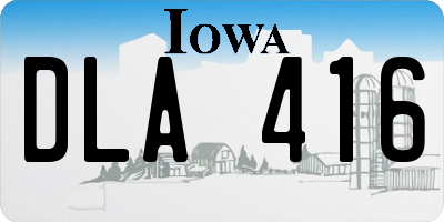 IA license plate DLA416