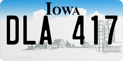 IA license plate DLA417