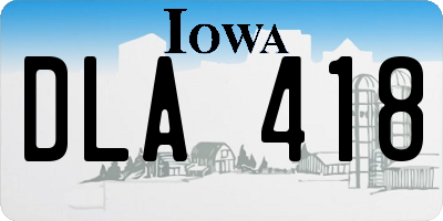 IA license plate DLA418