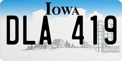 IA license plate DLA419