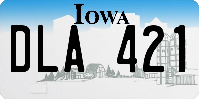 IA license plate DLA421