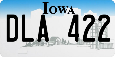 IA license plate DLA422