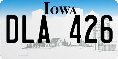 IA license plate DLA426