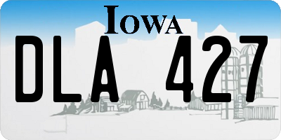 IA license plate DLA427
