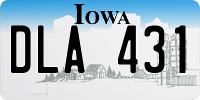 IA license plate DLA431