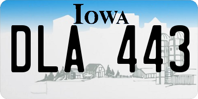 IA license plate DLA443