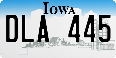 IA license plate DLA445