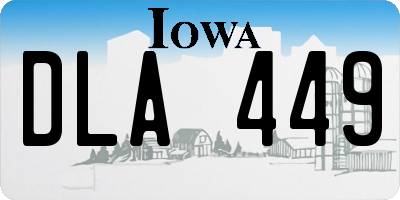 IA license plate DLA449
