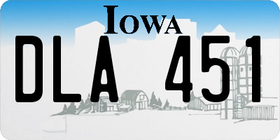 IA license plate DLA451