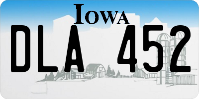 IA license plate DLA452