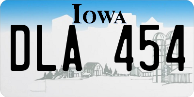 IA license plate DLA454