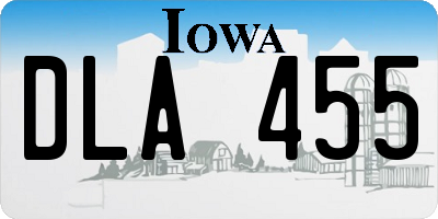 IA license plate DLA455