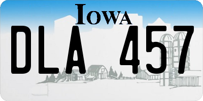 IA license plate DLA457