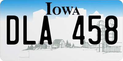 IA license plate DLA458