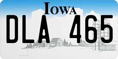 IA license plate DLA465