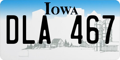 IA license plate DLA467