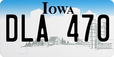 IA license plate DLA470