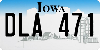 IA license plate DLA471