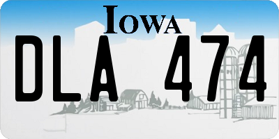 IA license plate DLA474