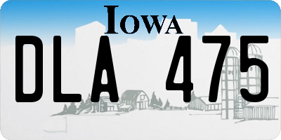 IA license plate DLA475