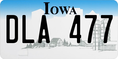 IA license plate DLA477