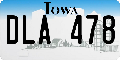 IA license plate DLA478