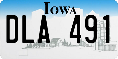 IA license plate DLA491