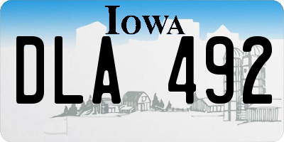 IA license plate DLA492
