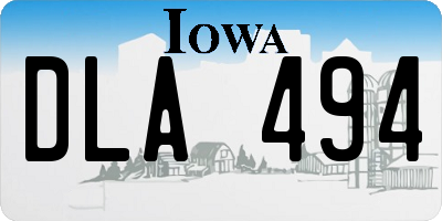 IA license plate DLA494