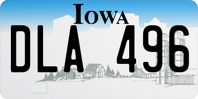 IA license plate DLA496