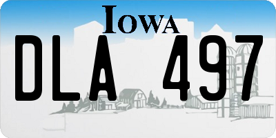 IA license plate DLA497