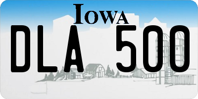 IA license plate DLA500